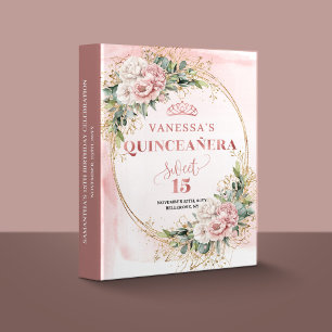 Classeur Album de souvenirs d'anniversaire Rose Gold Floral