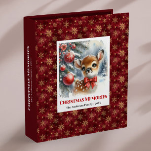 Classeur Album de souvenirs de Noël bébé cerf enneigé forêt