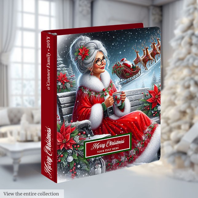 Classeur Album de souvenirs de Noël de Mme Claus chic moder (Modern Chic Mrs. Claus Christmas Memory Album)