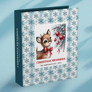 Classeur Album de souvenirs de Noël forêt enneigée cerf élé