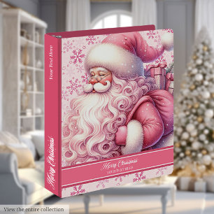 Classeur Album de souvenirs de Noël personnalisé rose