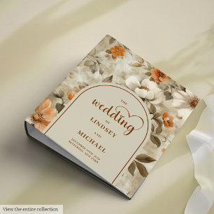 Classeur Album de souvenirs floral chic boho neutre ivoire