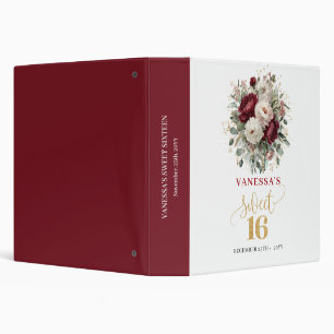 Classeur Album de souvenirs floral rose burgundy Sweet 16