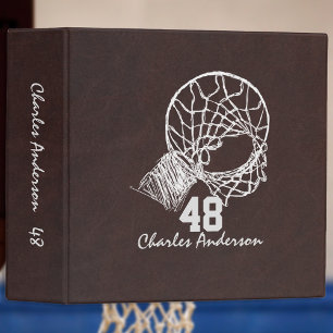 Classeur Album de Sport de Basket en Faux Cuir Brun Série