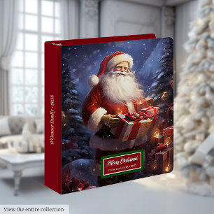 Classeur Album de vacances de Noël reliure Santa aquarelle