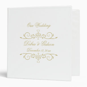 Classeur Album élégant de mariage de monogramme de blanc et