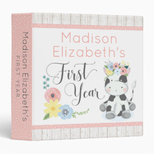 Classeur Album Floral de la première année de bébé fille va