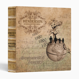 Classeur Album généalogique Vintage de l'ancien monde