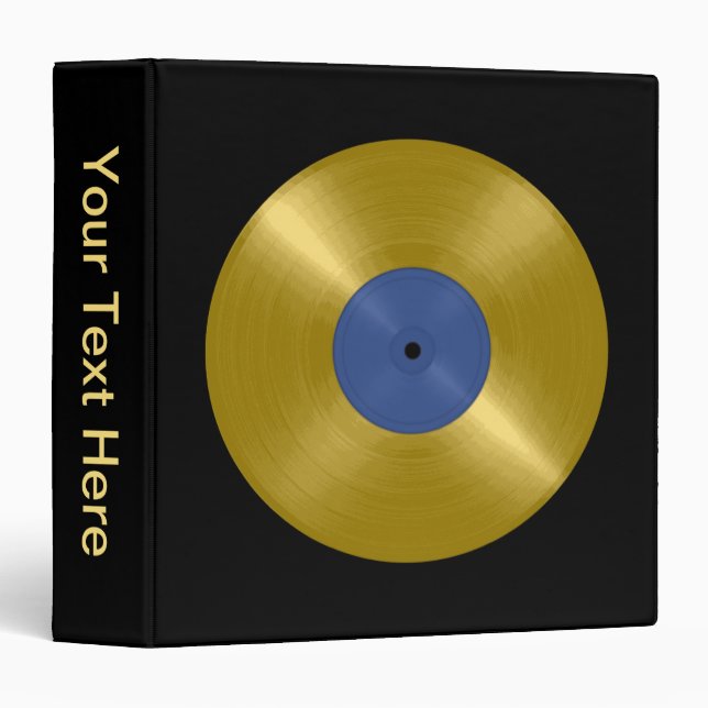 Classeur Album Gold Vinyl Record (Devant/Côté)