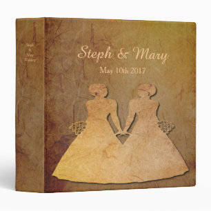 Classeur Album lesbien de mariage de texture vintage