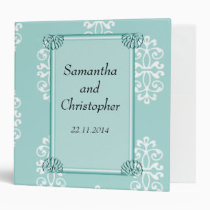 Classeur Album Mariage damassé turquoise