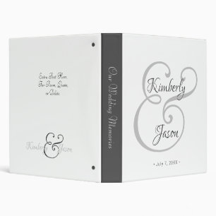 Classeur Album Mariage Fancy Monogramme/Nom, Wht/Grey, Vs 2