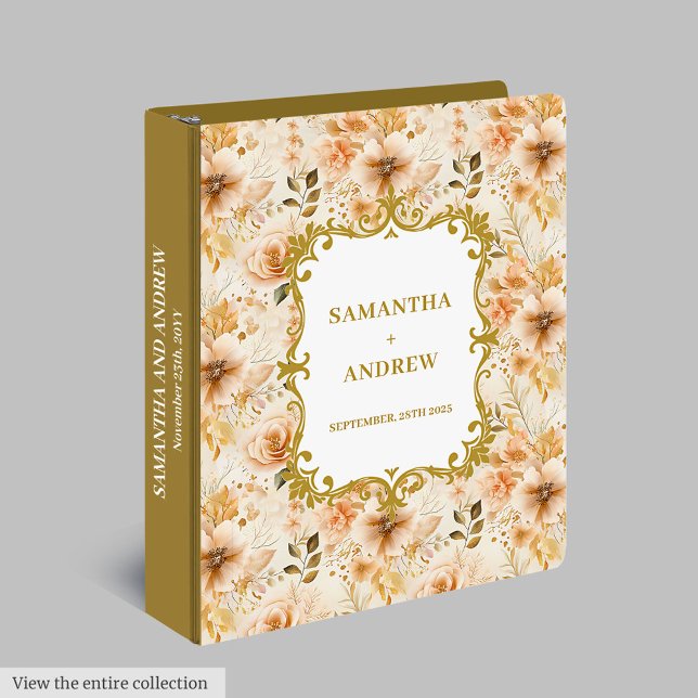 Classeur Album mémoire Mariage en or chic Blush (Chic Blush Gold Wedding Memory Album)