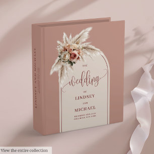Classeur Album mémoire Rose Boho Dusty Pampas rose