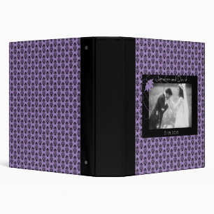 Classeur Album noir et pourpre de mariage damassé