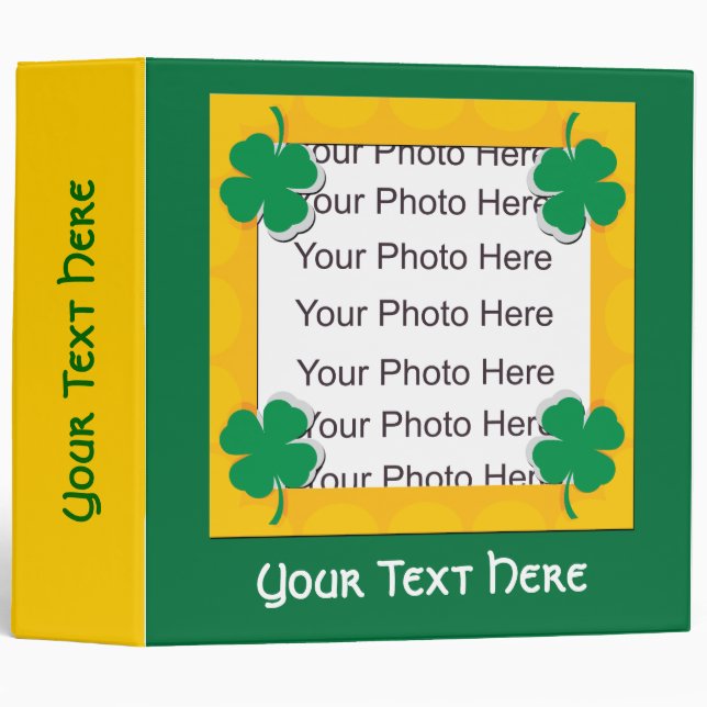 Classeur Album personnalisé de la Saint-Patrick (Devant/Côté)