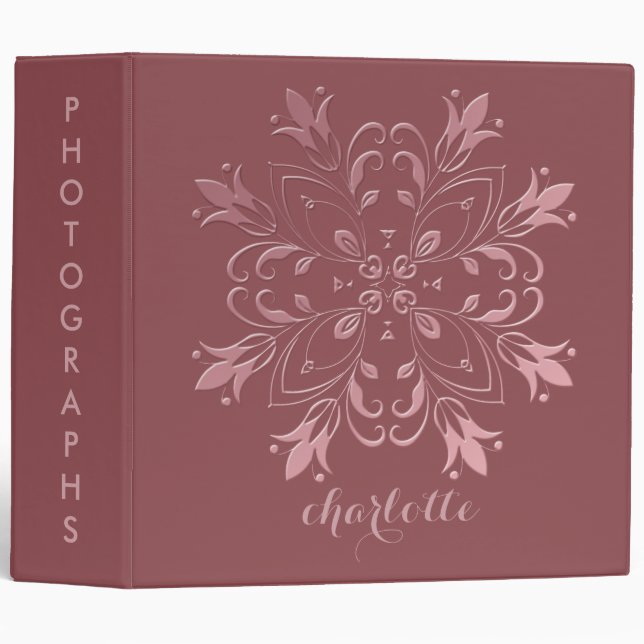 Classeur Album Photo à Motifs de Floraison et de Tourbillon (Devant/Côté)