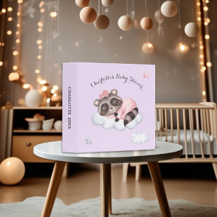 Classeur Album photo Baby shower Lilac au Raccoon doux