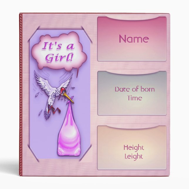 Classeur Album photo bébé fille (Devant)