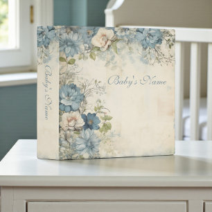 Classeur Album Photo Bébé Fleur Bleu Shabby Chic