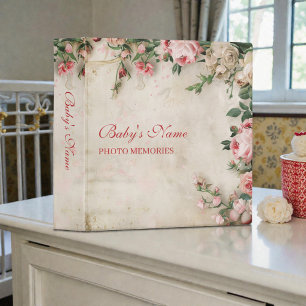 Classeur Album photo bébé floral shabby chic