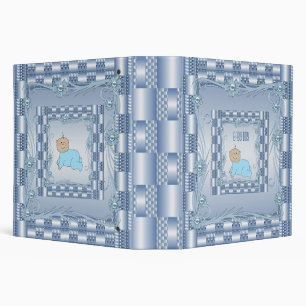 Classeur Album Photo Bébé Garçon Reliure Bleu Art Déco Flor