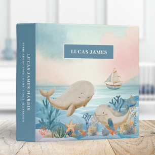 Classeur Album photo bébé sous la baleine marine