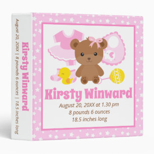 Classeur Album photo bébé Vêtements d'ours en peluche rose