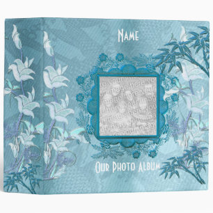 Classeur Album Photo Binder Cadre Floral Bleu Blanc Asiatiq