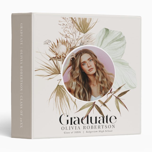 Classeur Album photo Boho Riviera Botanical Graduical (Devant/Côté)