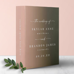 Classeur Album photo chic Ombre vert foncé et rose Mariage