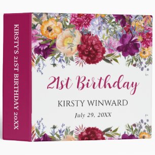 Classeur Album photo d'anniversaire avec fleurs rouges et v