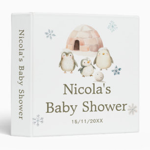 Classeur Album photo de Baby Shower Adorable Manchots Hiver