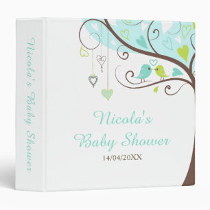 Classeur Album photo de baby shower arbre bleu et vert