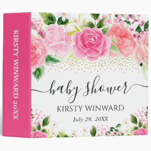 Classeur Album Photo de Baby Shower avec Roses Roses en Aqu