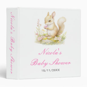 Classeur Album photo de baby shower écureuil de printemps
