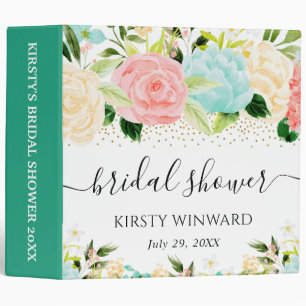 Classeur Album photo de Baby Shower Mariage Fleurs Rose et