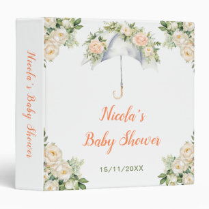 Classeur Album photo de baby shower parapluie floral