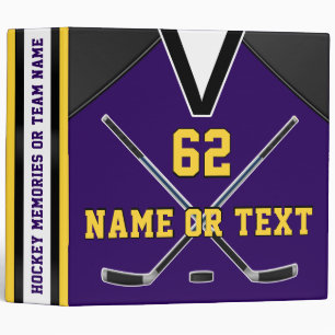 Classeur Album photo de hockey style Jersey, violet et or