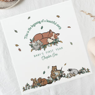 Classeur Album Photo de la Première Année de Bébé en Forêt
