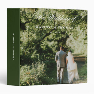 Classeur Album Photo de Mariage Élégant Script Cadeau Vert 