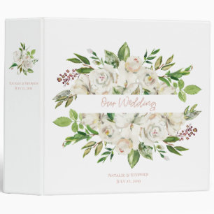 Classeur Album Photo de Mariage Floral Aquarelle Élégant