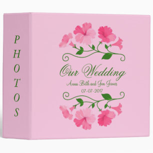 Classeur Album photo de mariage floral rose joli