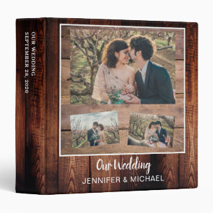 Classeur Album photo de mariage rustique en bois de grange
