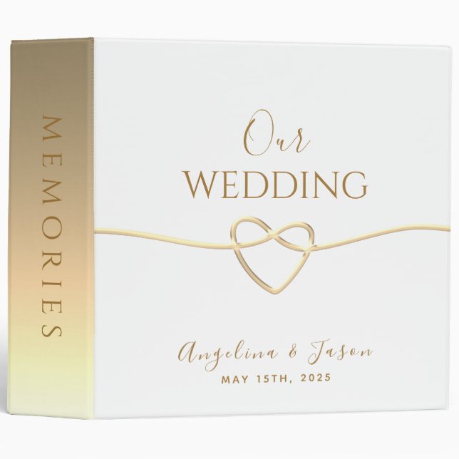 Classeur Album photo de mariage simple et élégant (Devant/Côté)