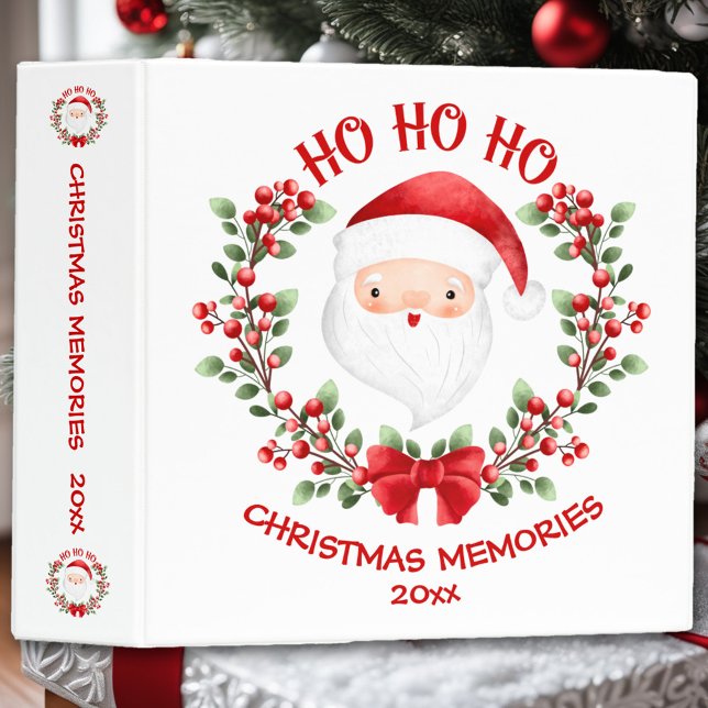 Classeur Album photo de Noël avec un Père Noël mignon Class (Cute Santa Christmas Photo Album 3 Ring Binder)