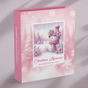 Classeur Album photo de Noël Bonhomme de neige rose Hiver