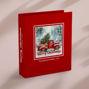 Classeur Album photo de scène de Noël avec camion rouge mod