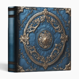 Classeur Album photo en cuir aspect bleu et argent