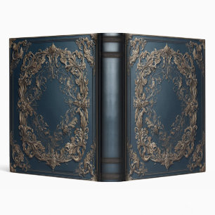 Classeur Album photo en cuir bleu et argent en poudre
